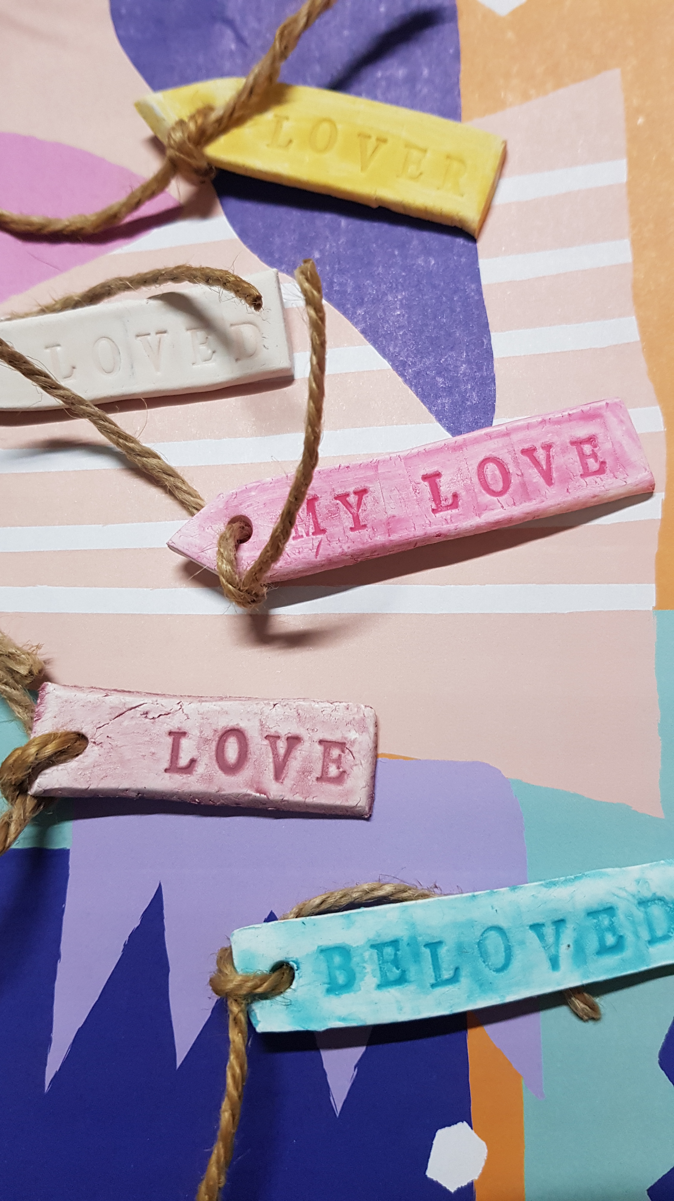 a picture of sustainable gift tags celebrating love